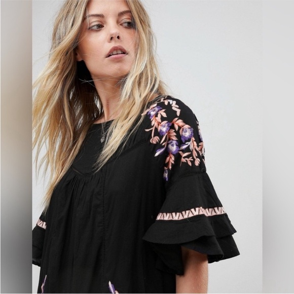 FREE PEOPLE Oversized PAVLO Boho EMBROIDERED DRESS Sz Medium - Picture 13 of 13